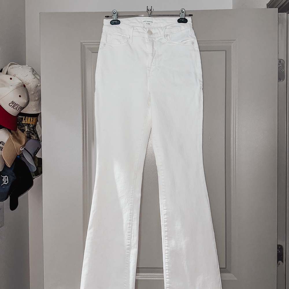 Good American Flare White Jeans